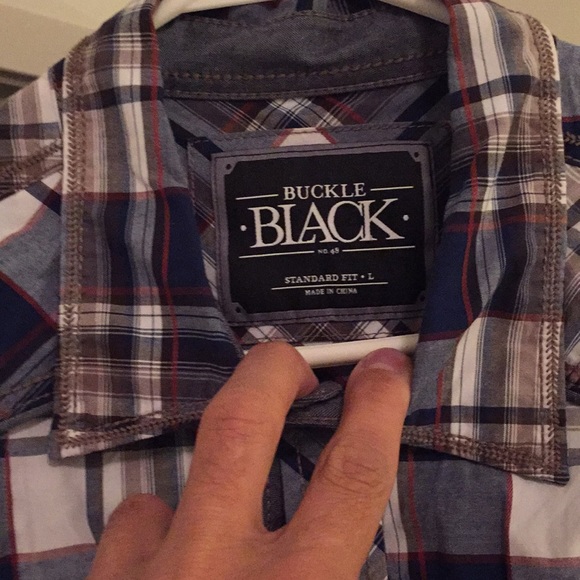 Buckle black button down long sleeve shirt - Picture 2 of 3